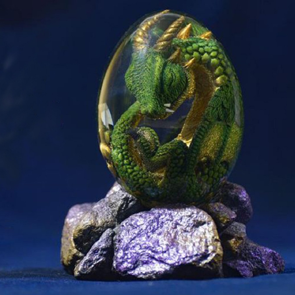 Art Craft Easter - 스탠드베이스와 용암 드래곤 계란 동상 공룡