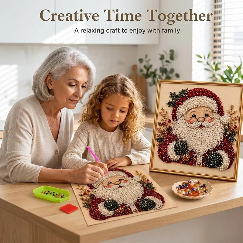 Art Craft Gifts For Adults - 크리스마스 진주 다이아몬드 페인팅 아트 세트(프레임