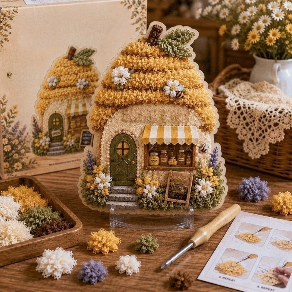 Art Craft House Making - 하우스 장면 포크 아트 키트 버섯