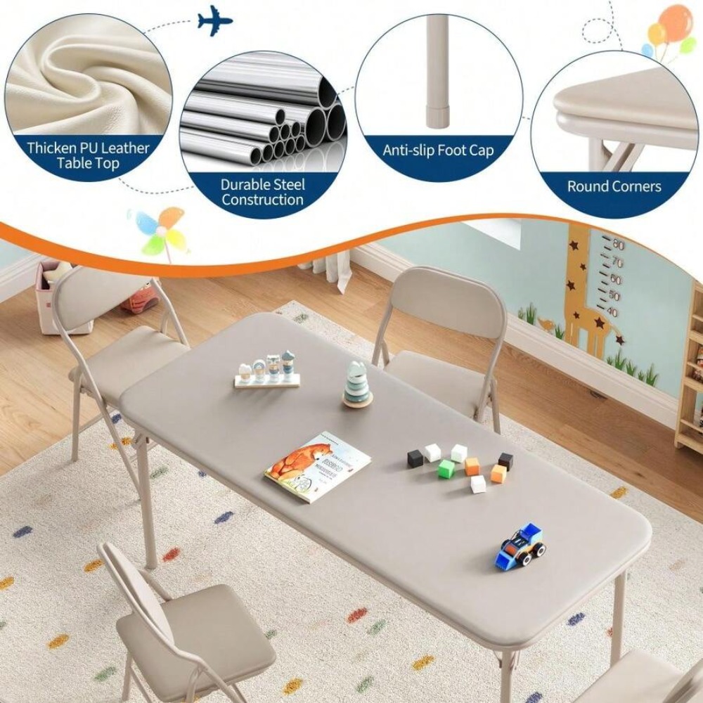 어린이 활동 테이블 세트, 두꺼운 PU 가죽 상판이 있 - Art Craft Furniture 리뷰 및 가격