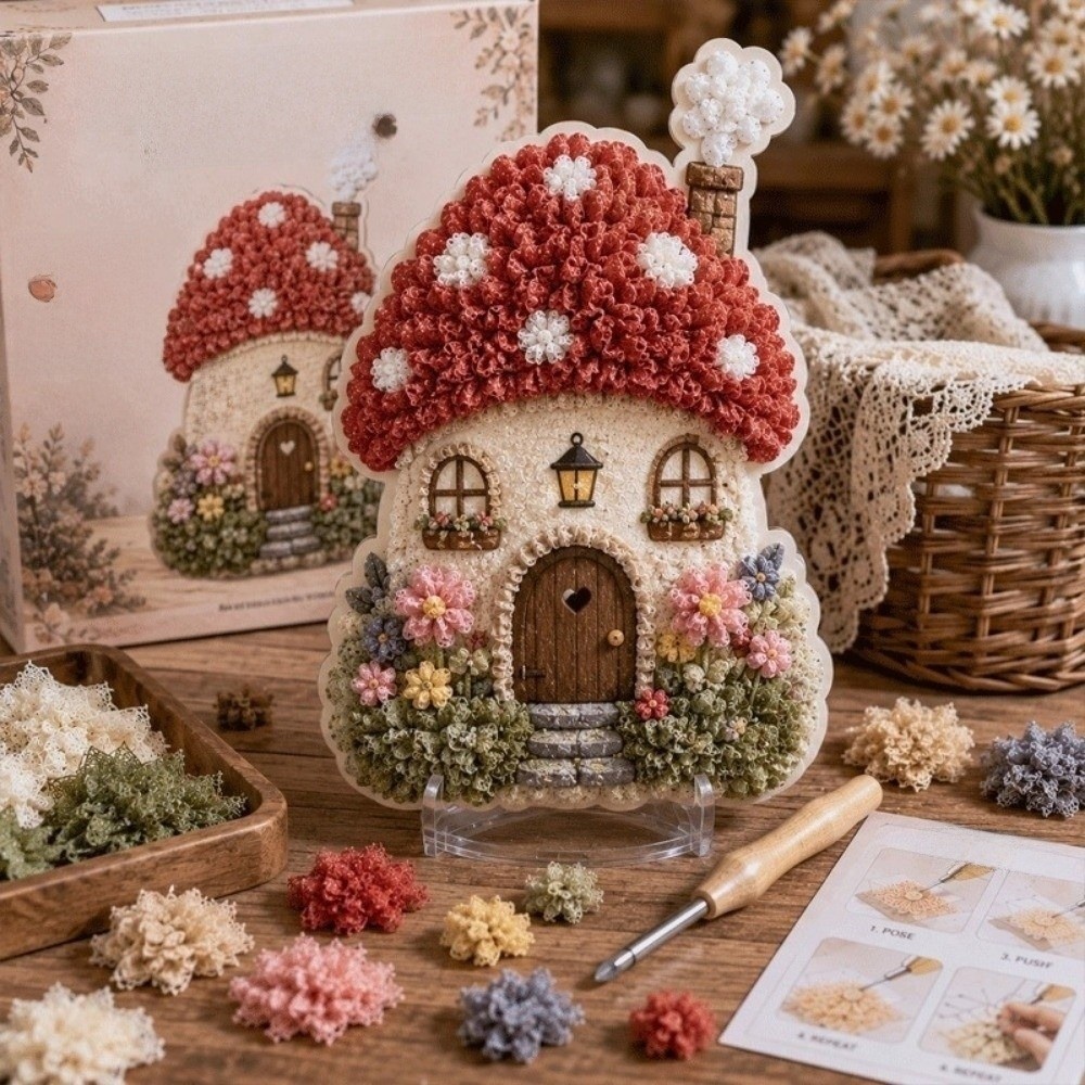하우스 장면 포크 아트 키트 버섯 코티지 간편 제작 D - Art Craft House Making 리뷰 및 가격