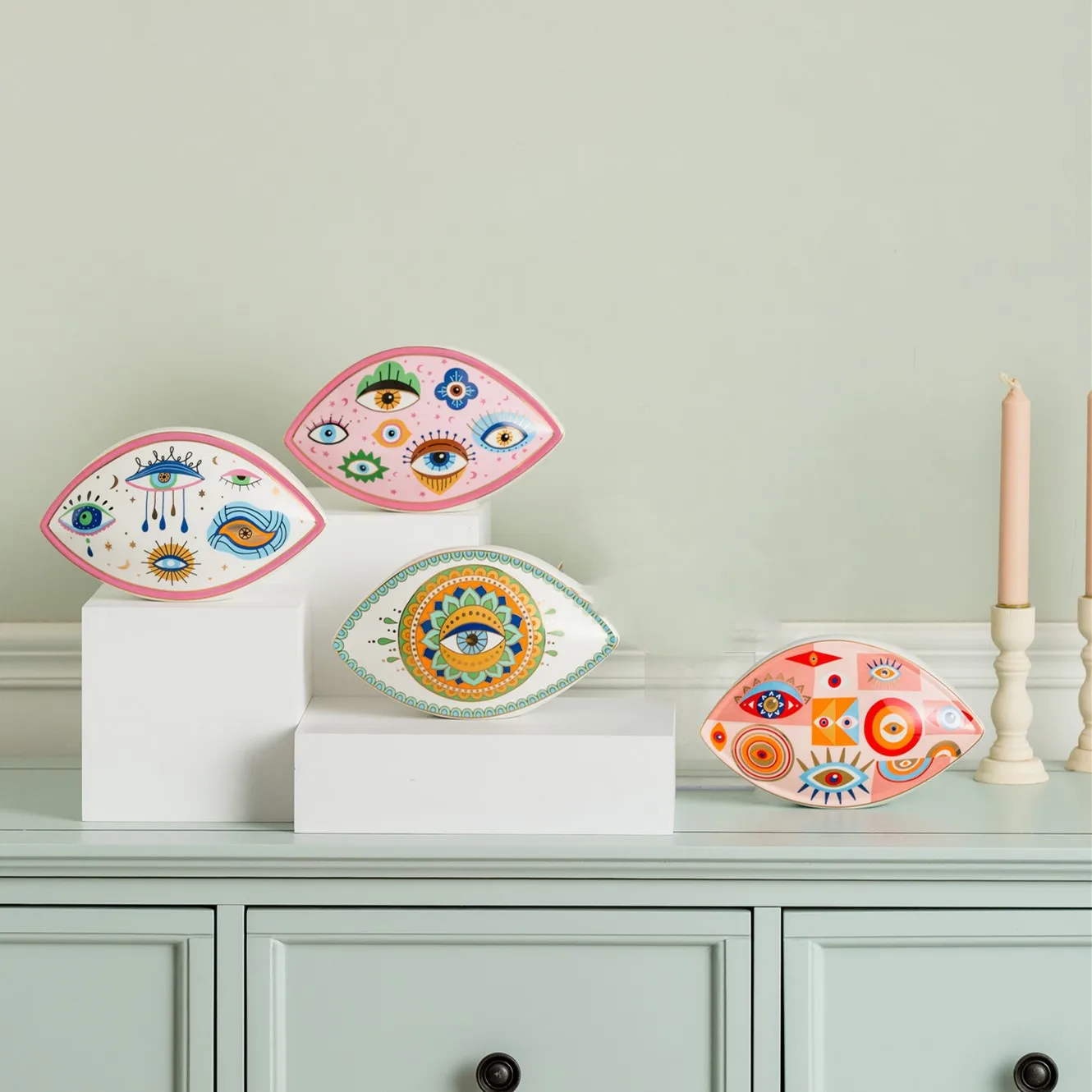 창의적인 도예 공예, 홈 장식, 터키 블루 이블 아이  - Art Craft Easter 리뷰 및 가격