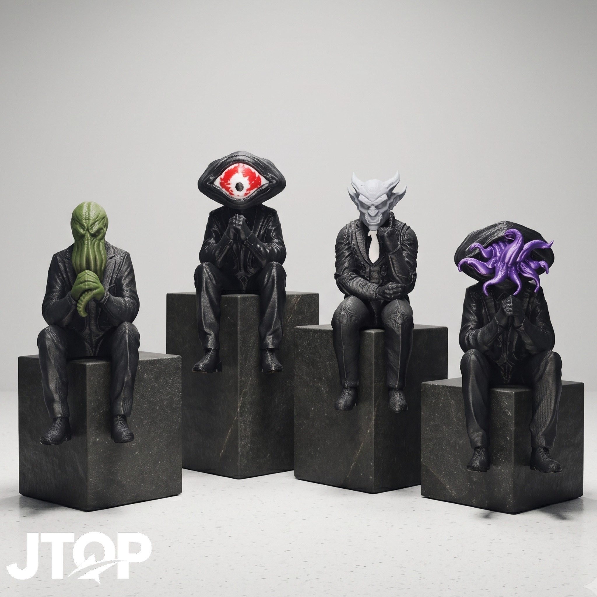 4피스 할로윈 장식 어두운 괴물 앉아있는 조각상, 검은 - Art Craft Easter 리뷰 및 가격