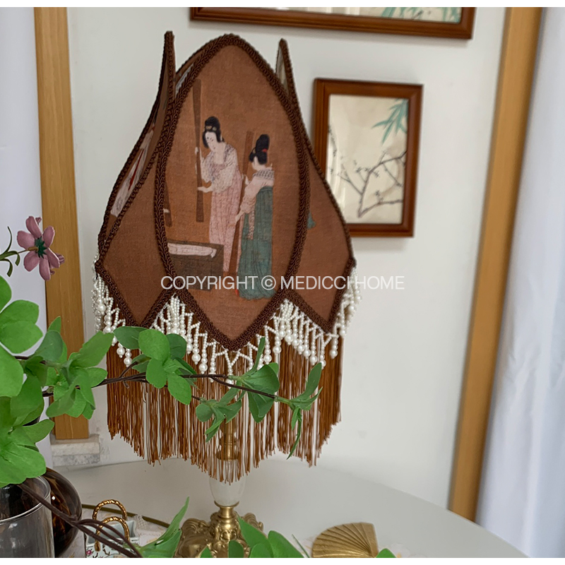 Medicci 홈 동양 미적 전등 갓 중국 법원 숙녀  - Art Craft Furniture 리뷰 및 가격