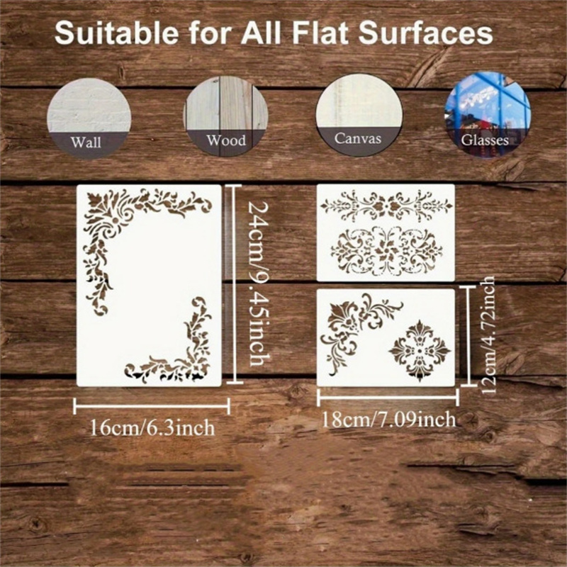 6종 꽃무늬 코너 스텐실 페인팅 템플릿 빈티지 다마스크 - Art Craft Furniture 리뷰 및 가격