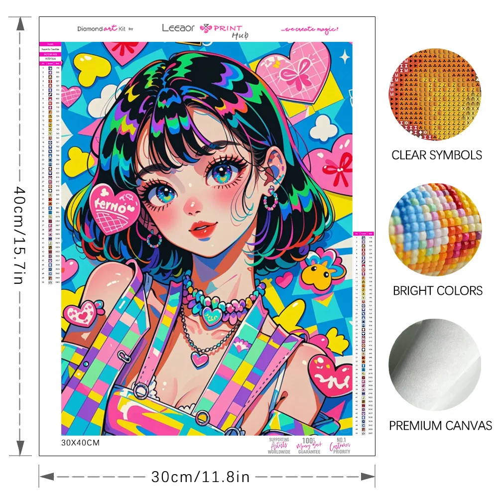 2024년 신제품 다이아몬드 페인팅 네온 만화 소녀 다 - Art Craft Girl 리뷰 및 가격