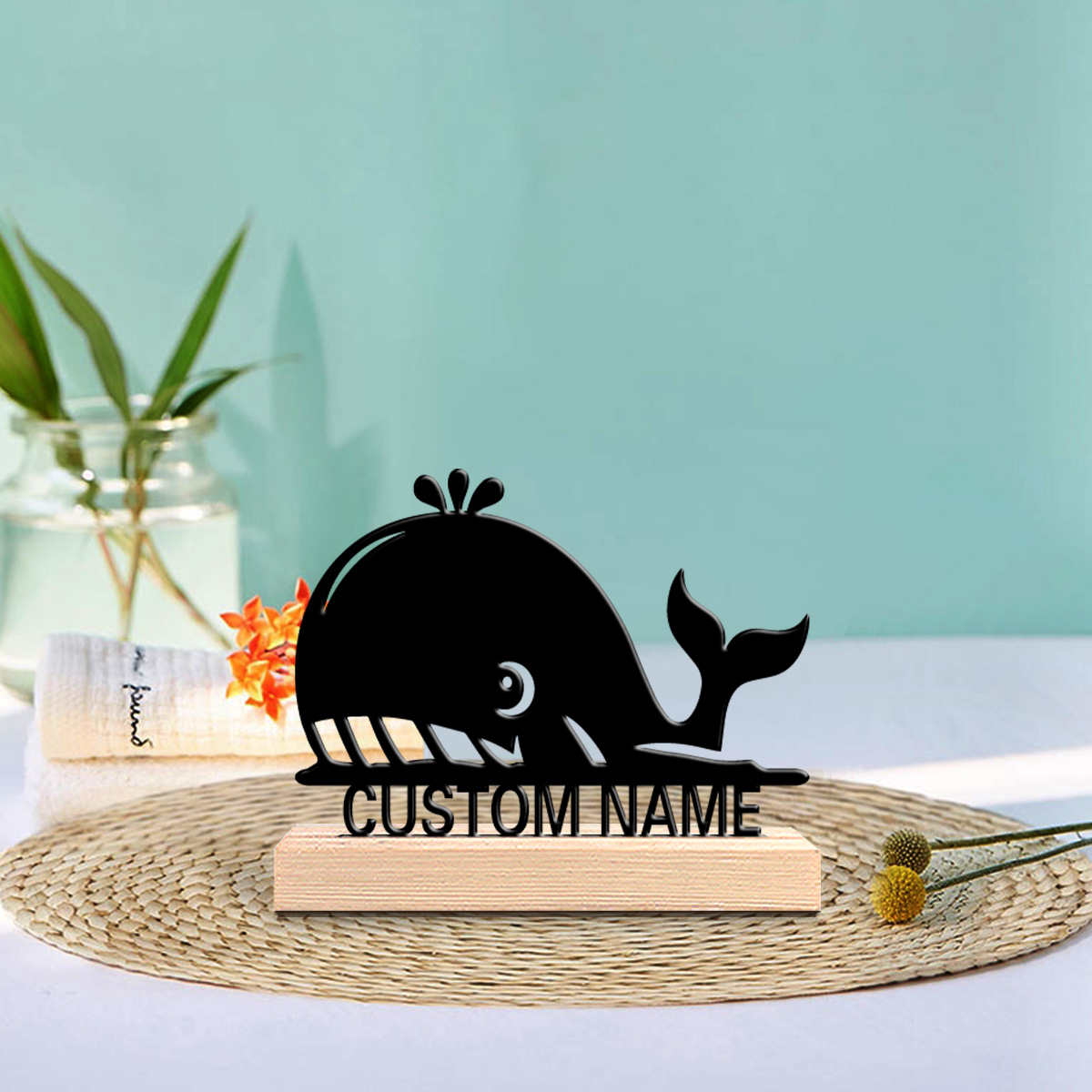 1개 추상적인 고래 모양 맞춤 이름 새겨진 양철 조각상 - Art Craft Names 리뷰 및 가격