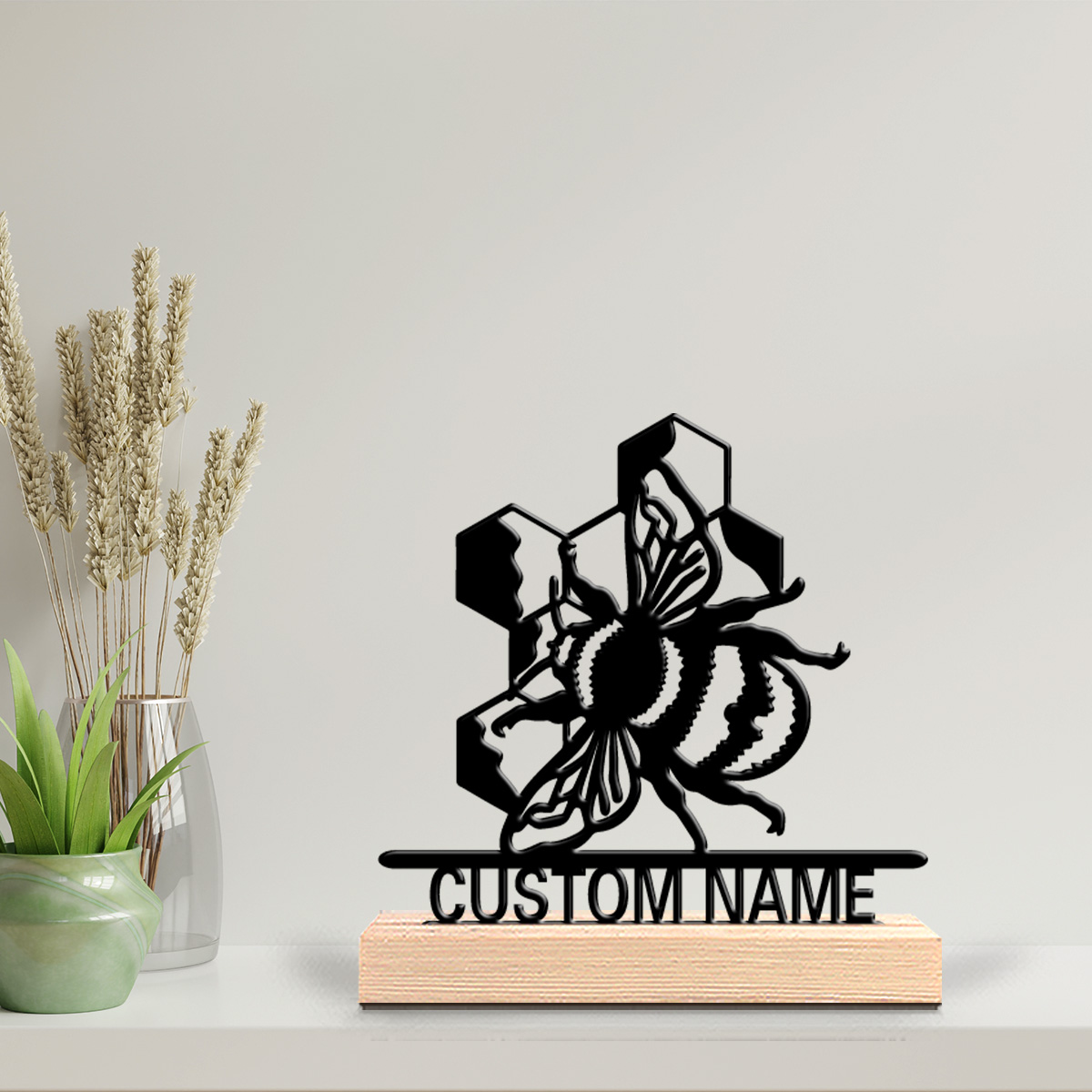 1개의 심플한 꿀벌 모양 맞춤 이름 금속 조각상 철제  - Art Craft Names 리뷰 및 가격