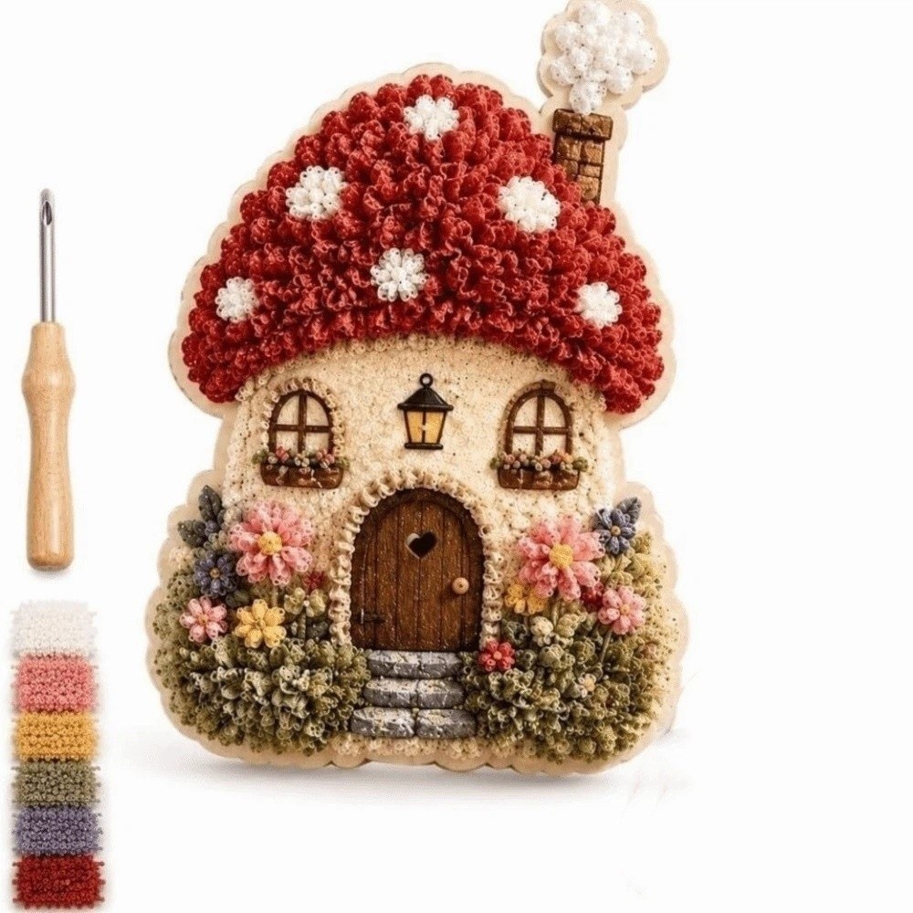 하우스 장면 포크 아트 키트 버섯 코티지 바느질 불필요 - Art Craft House Making 리뷰 및 가격