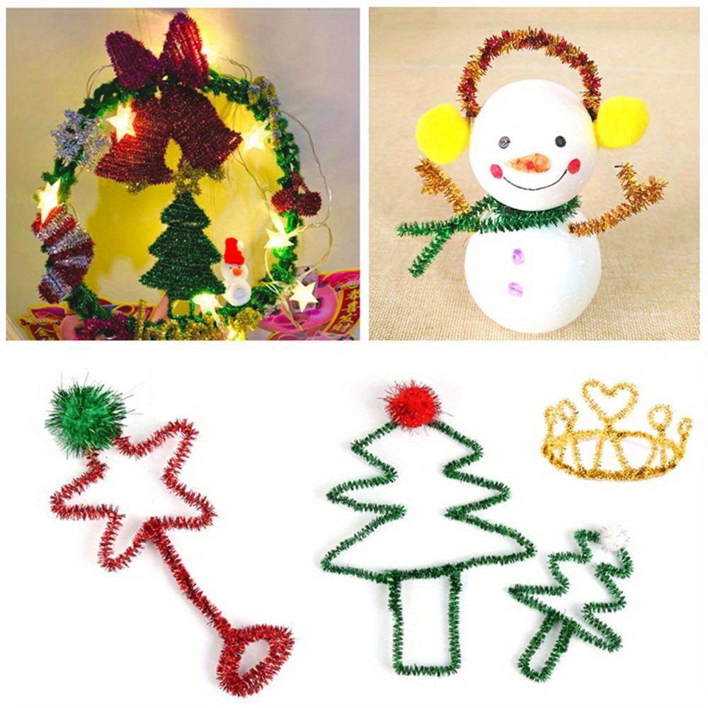 100Pcs 30cm 반짝이는 플러시 파이프 클리너 어 - Art Craft House Making 리뷰 및 가격