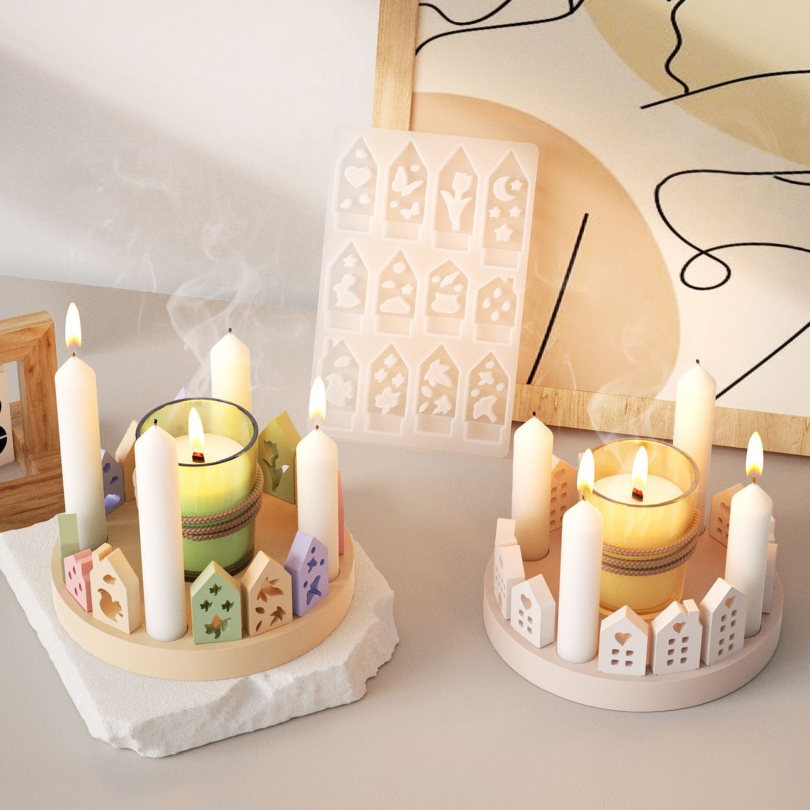 중공 집 토끼 캔들 홀더 실리콘 몰드 부활절 석고 장식 - Art Craft House Making 리뷰 및 가격