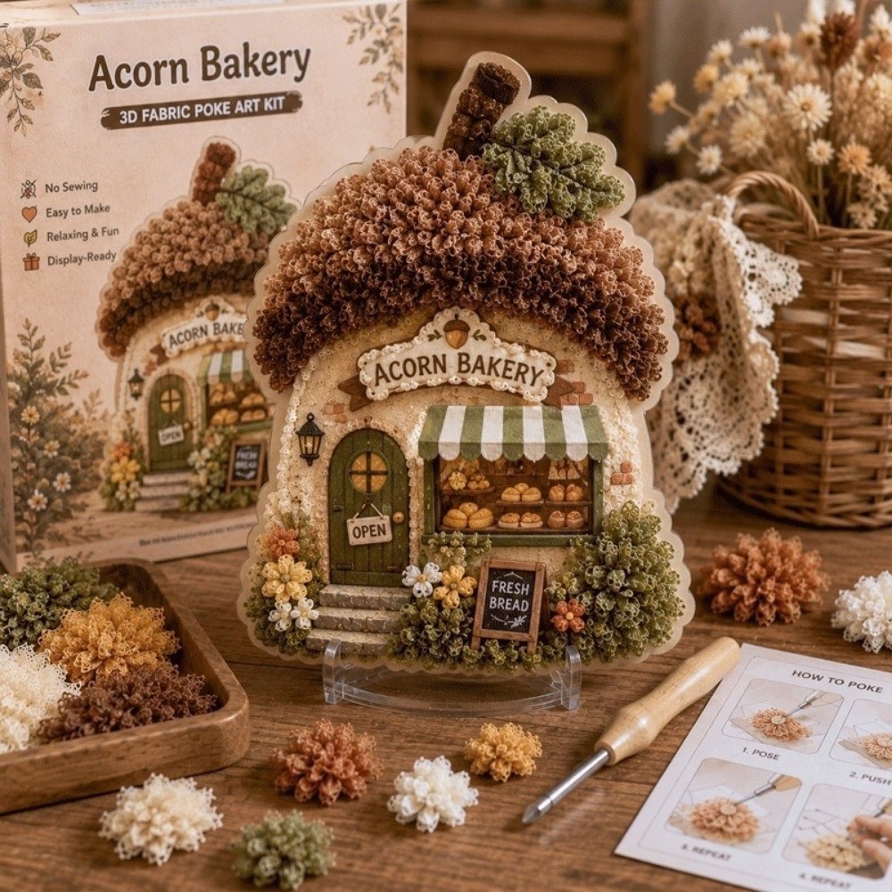 하우스 장면 포크 아트 키트 버섯 코티지 간편한 DIY - Art Craft House Making 리뷰 및 가격