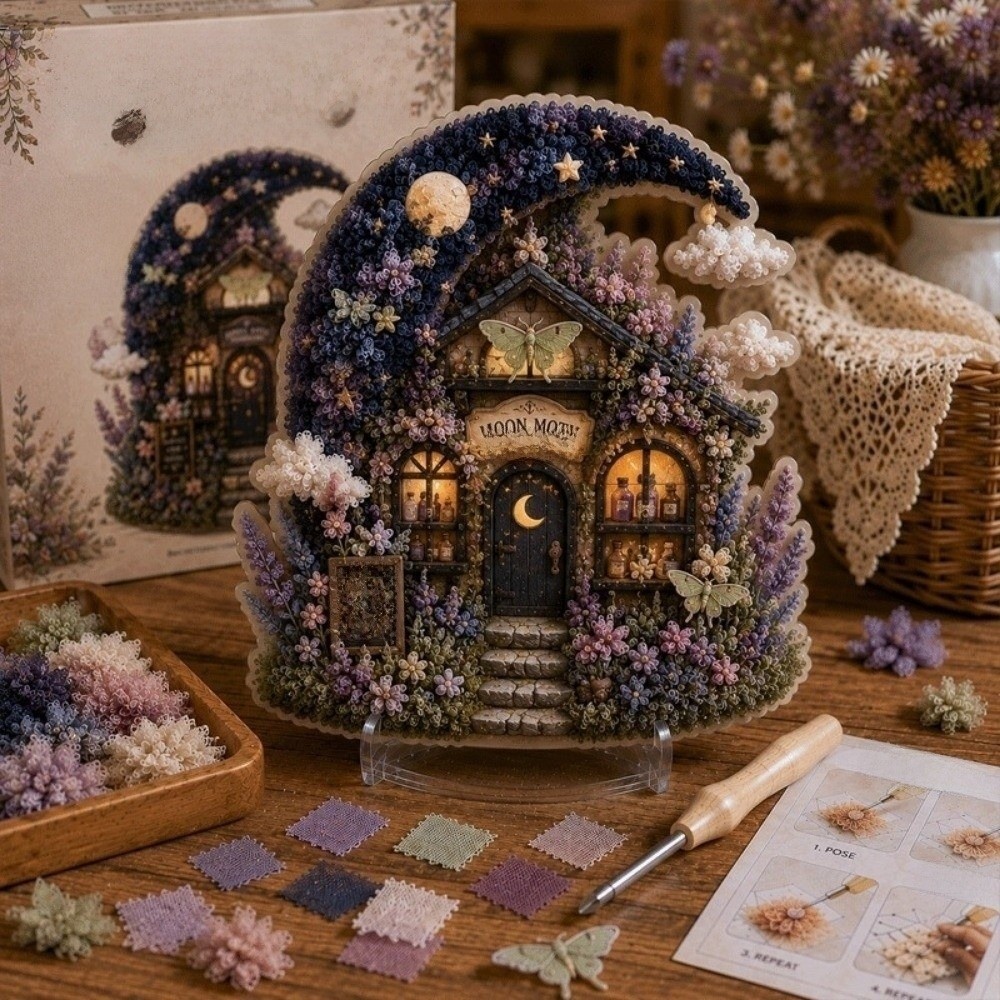 하우스 장면 포크 아트 키트 버섯 코티지 간편한 DIY - Art Craft House Making 리뷰 및 가격