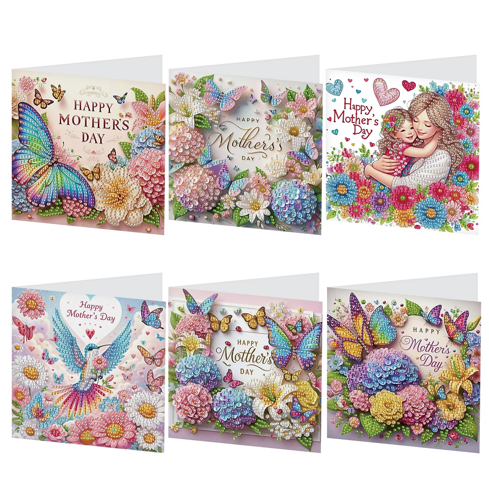 6Pcs 다이아몬드 아트 페인팅 인사말 카드 키트, 행 - Art Craft Kits 리뷰 및 가격